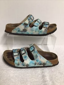 Birkenstock Papillio Florida Blue Pixel Women’s Sandals Sz 10 US EU 41 Soft Bed - Picture 1 of 13