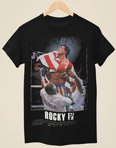 Rocky IV - Movie Poster Inspired Unisex Black T-Shirt - Picture 1 of 1
