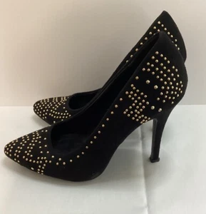 JustFab Pump Size 8 Black Woven Shoes High Heels - Picture 1 of 6