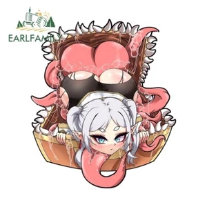 EARLFAMILY 5.1”Funny Frieren Stickers Fuel Tank Cap Anime Car Stickers Sunscreen - Picture 1 of 5