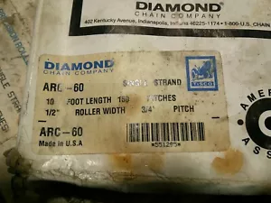 Catena a rulli Diamond #60 rivettata lunghezza 10 piedi MADE IN USA - Foto 1 di 1