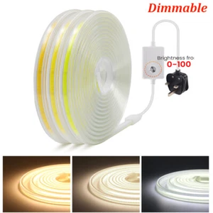 High Density Flexible 220V COB LED Strip Lights Dimmbar Tape Rope Kitchen Garden - Picture 1 of 15
