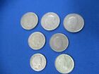 Seven Swiss Coins 50, 20, 10, 5 Rappen, 1/2 franc