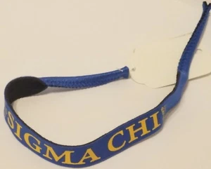 Sigma Chi DUNKELBLAU Croakies Sonnenbrille Halter Riemen griechisch für Sonnenbrille - Bild 1 von 2