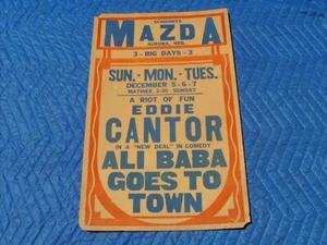 PÓSTER ORIGINAL DE EDDIE CANTOR "ALI BABA VA A LA CIUDAD" 1936 - Imagen 1 de 4