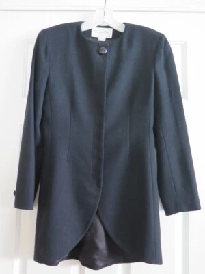 Mujer CHRISTIAN DIOR The Suit Chaqueta Negro Lana Oculto Botón Cierre Talla 4 Foto 1 de 4