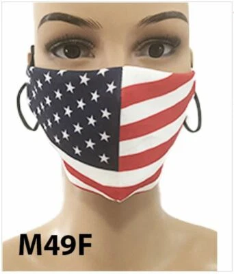Mascarilla facial ajustable reutilizable con bandera de América  Foto 1 de 2