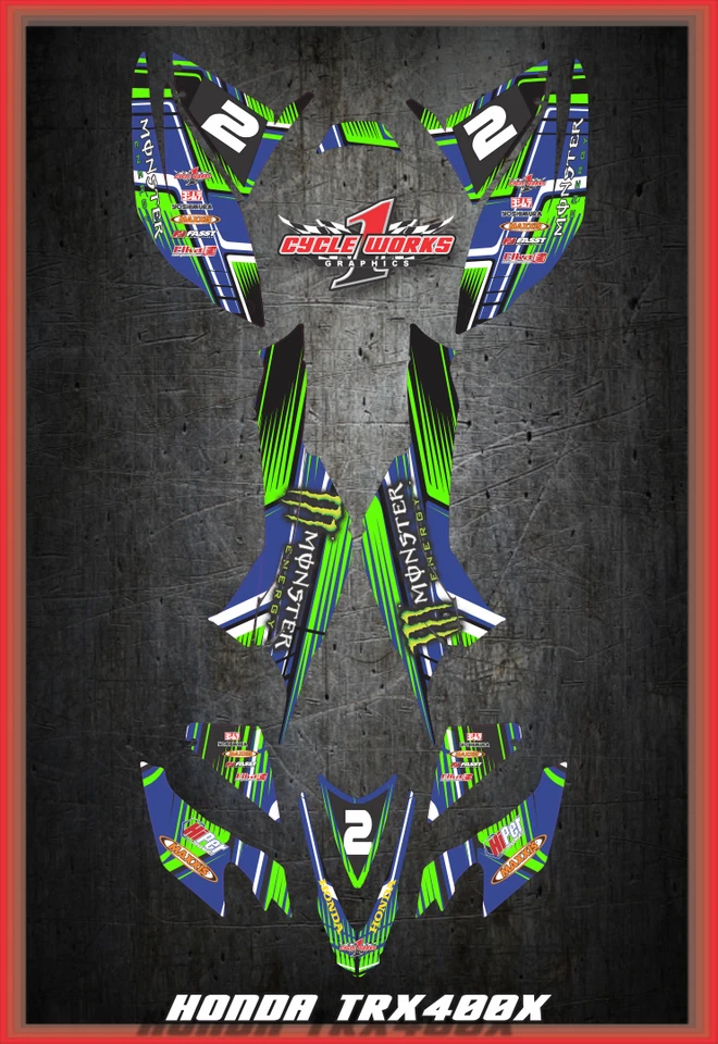 Honda TRX 400x ATV SEMI CUSTOM GRAPHICS KIT PRIMAL3 - Image 1 of 1