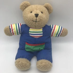 Vintage Eden Bär Plüsch Primärfarben Tasche Streifen gebeizter Arm Teddy 13 Zoll - Bild 1 von 6