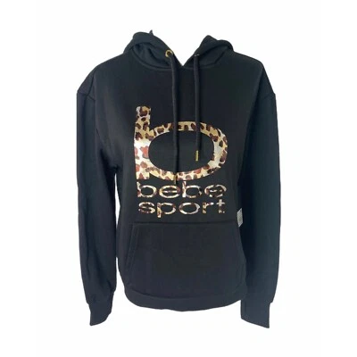 Sudadera con Capucha Para Mujer Mediana Bebe Sport Negra Estampado Animal Lámina Logo Bolsillo Frontal Foto 1 de 4