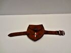 Vintage Wrist Coin Purse Wallet Genuine Leather, Brown Snap Shabby Buckle Wallet