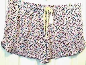 SECRET TREASURES MIX & MATCH SUPER SOFT PINK LEOPARD Elastic Waist Shorts Sz M - Picture 1 of 5