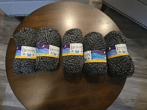 5 Skeins Heilo by Dale Garn (100% Pure Norwegian Wool) Black and Grey - Picture 1 of 6