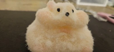 Fuzzy Taba Squishy Hamster. Homemade. Non Sticky. Available In White - Image 1 of 4