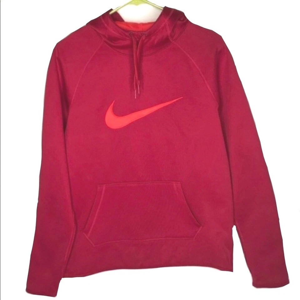 Moletom com capuz Nike Dri-Fit vermelho Swoosh feminino desempenho atlético médio - Imagem 1 de 3