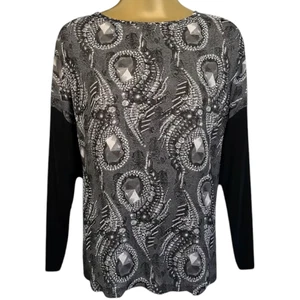 Bitte Kai Rand Womens Grey Black Long Sleeve Loose Fit Top UK 8/10 NWT RRP £98 - Picture 1 of 4
