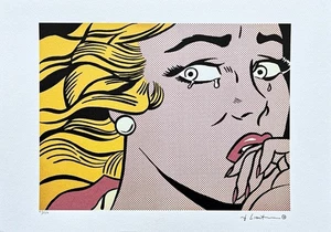 ROY LICHTENSTEIN - Crying Girl - firmado, edición numerada 21/150, 50x35 cm - Imagen 1 de 5