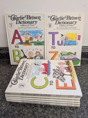Vintage 1973 Peanuts Charlie Brown Dictionary Complete 8 Book Set Charles Schulz - Image 1 of 4