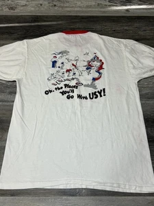 Vintage 90's 1997 Dr Seuss Menty Encampment USY Ringer Shirt XL - Picture 1 of 9