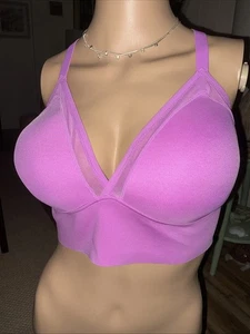 Bralette triángulo con ribete de malla para mujer Maidenform MBT105, magenta, 3X-grande - Imagen 1 de 10