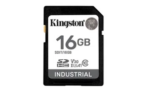 Kingston Industrial 16 GB SDHC Speicherkarte, schwarz, UHS-I U3, Class 10, V30 1 - Afbeelding 1 van 4