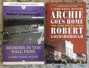Nero Wolfe 2 Books Robert Goldsborough Murder At The Ballpark, Archie Goes Home - Foto 1 di 1