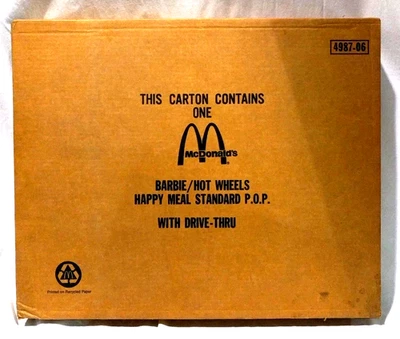 MCDONALDS 1993  BARBIE/HOT WHEELS HAPPY MEAL DISPLAY - NEW IN BOX - TRANSLITE - Image 1 of 4