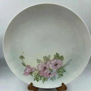 Hand Painted Wild Rose Flower Porcelain Cabinet Dinner Plate 10” Signed DIK 66 - Picture 1 of 8