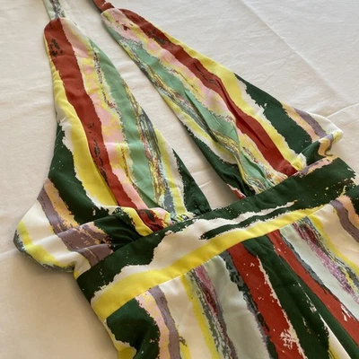 Mono para mujer Wow Couture patrón de pincel con pierna ancha talla mediana Foto 1 de 4