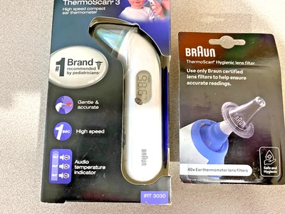 Termómetro de oído Braun IRT3030 ThermoScan 3 Y 40 filtros de lente Foto 1 de 4