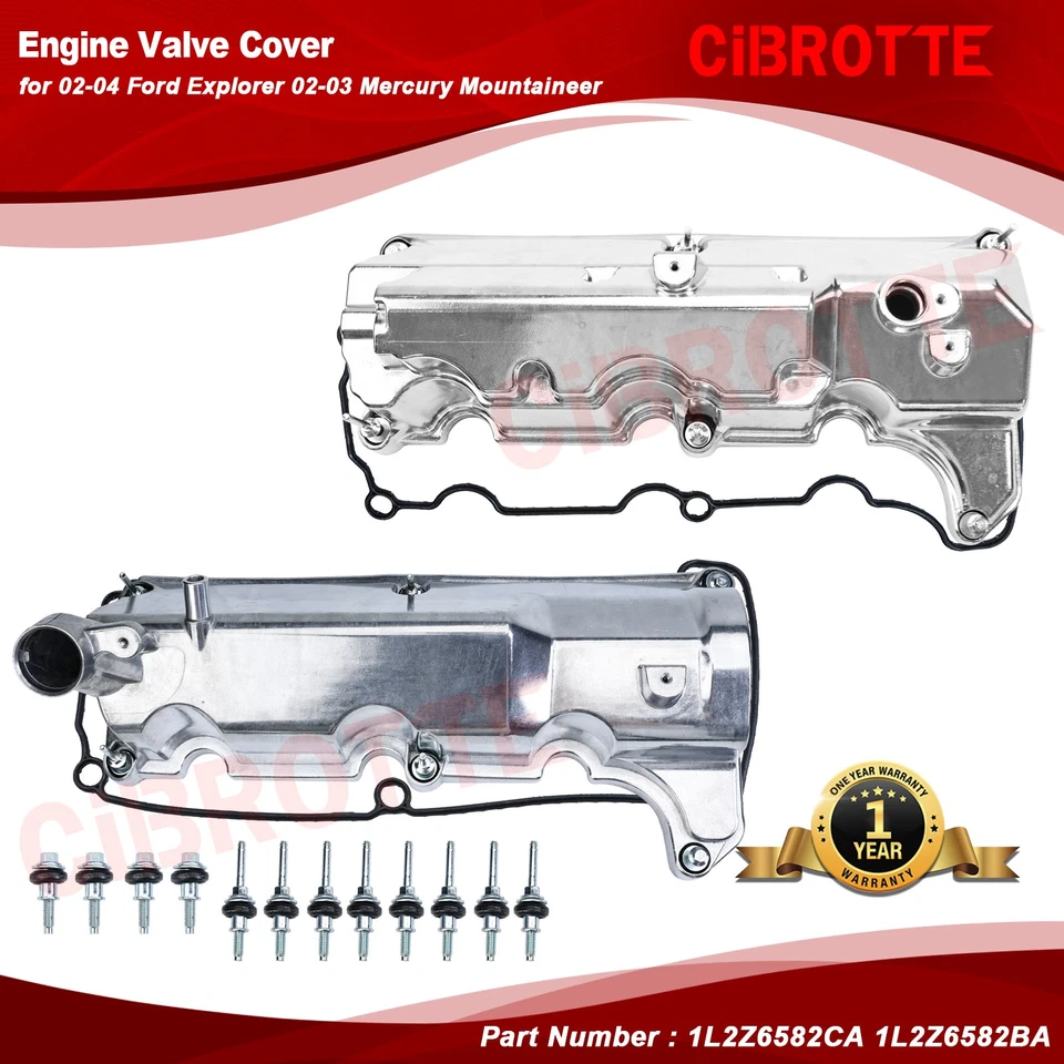Juego de 2 piezas de cubierta de válvula de aluminio para 02-04 Ford Explorer 02-03 Mercury Mountaineer Foto 1 de 4