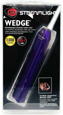 Streamlight Wedge EDC Slim Handheld Rechargeable LED Flashlight - Purple 88818 - Image 1 of 3