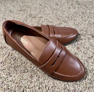 Kensie “Gitty” Womens Size 8 Penny Loafer Cognac Brown Slip-on Shoes - Picture 1 of 10