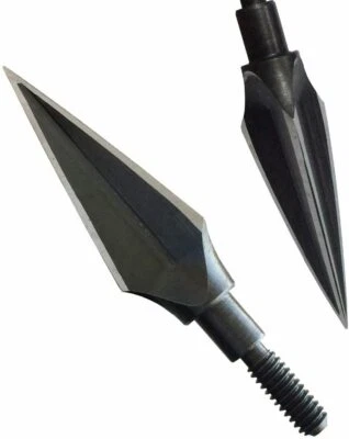 12PK Steel Screw Archery Broadheads 3 Edges 125 Grain for Hunting Arrows - Image 1 of 3