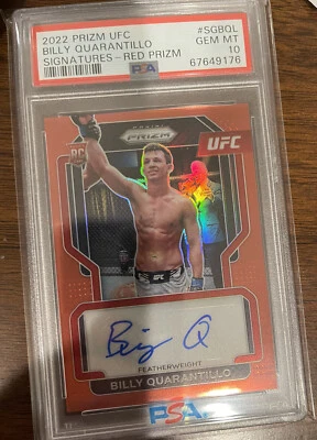 2022 UFC Prizm Billy Quarantillo Rookie Auto Red /99 RC PSA 10 Gem Mint - Image 1 of 2