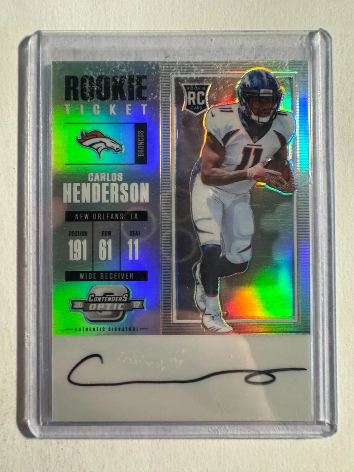 K214,148 - 2017 Panini Contenders Optic #132 Carlos Henderson Auto RC - Image 1 of 1