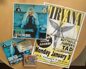 NIRVANA FROM THE MUDDY BANKS UK IMPORT CD BOX SET 24 PAGE BOOK /POSTER /TICKET - Picture 1 of 11