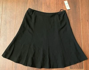 NWT $99 Jones New York Skirt Size 16 Flared Black Side Zip Lined Flutter Vtg - Picture 1 of 5