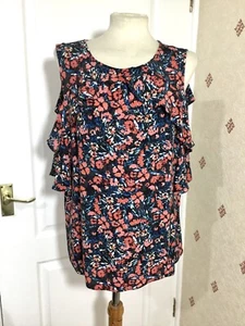 Damen hübsches Top, Größe 16 Tunika Top, Cold Shoulder, geblümt, kaum getragen. - Bild 1 von 18