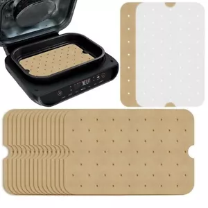 50 piezas de papel pergamino freidora de aire, revestimientos rectangulares freidora de aire - Imagen 1 de 5