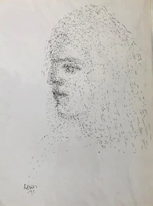 Michael Werner (1912-1989), Pen & Ink, Female Face Profile - Picture 1 of 1