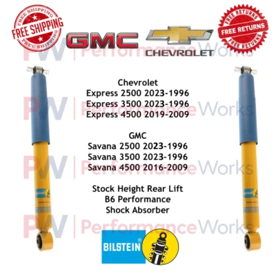 Par de amortiguadores traseros Bilstein B6 Performance 0" elevación tracción trasera para Chevy/GMC Foto 1 de 4