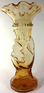 1960's Westmoreland Glass Golden Sunset Orange Hand Cornucopia 8.25"t Bud Vase - Picture 1 of 7