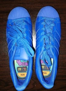 Adidas Pharrell Williams Superstar Shoes Size 5 Royal Blue With Yellow Used L@@k - Picture 1 of 19