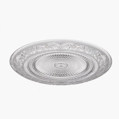 Set 6 Piatti in Vetro Trasparente Per Dessert,Pizza,Insalata 18cm/25cm/33cm - Bild 1 von 4