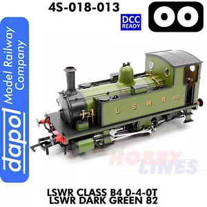B4 0-4-0T LSWR Dark Green 82 Steam Locomotive 1:76 OO Dapol 4S-0018-013 - Picture 1 of 6