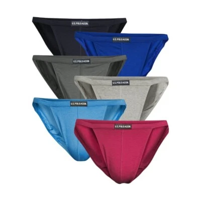 U.S. Polo Assn. Ropa interior de bikini de algodón elástico con cuerdas para hombre, paquete de 6, talla 3XL Foto 1 de 4