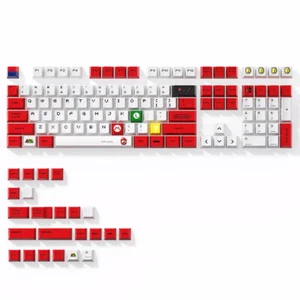 Red Cute Mario Keycap PBT Dye Sub Cherry Profile Keycap Set - Picture 1 of 6