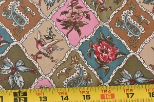 By 1/2 Yd, Colorful Flower & Bird Patches on Quilt Cotton, Classic Cottons,P4307 - Picture 1 of 5
