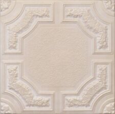Home Decor Ceiling Tiles Glue Up, Foam,20"x20" R28 White Onyx Gold Hand Painted